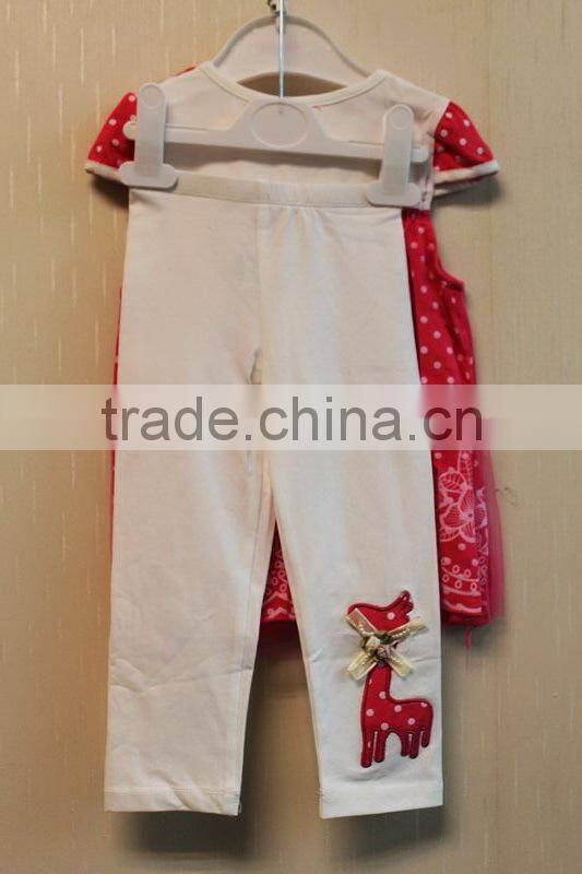 Wholessale Fashion Baby Polka Dot Dress Set Cap Sleeve Summer Dress 2 Pcs Set TP-7955