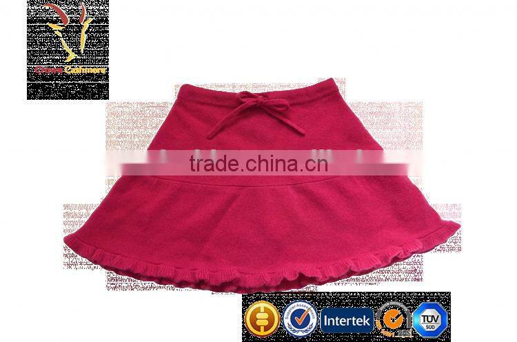 Plain Kid Short Cashmere Ruffle Skirt