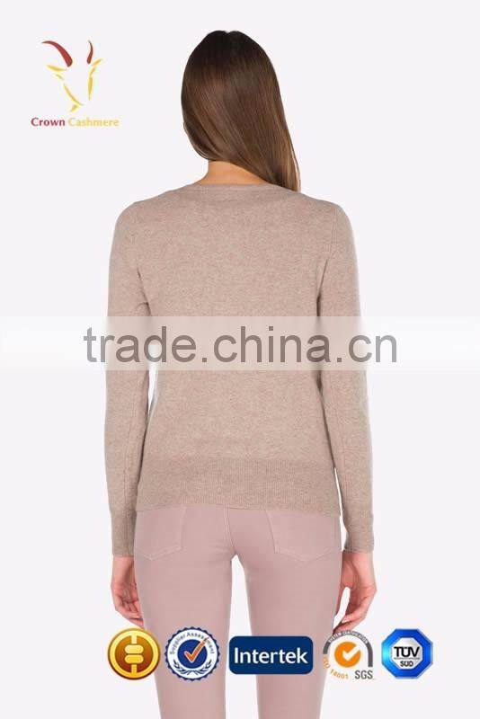 European Private Label Cardigan Pure Cashmere Wool Sweater for Ladies