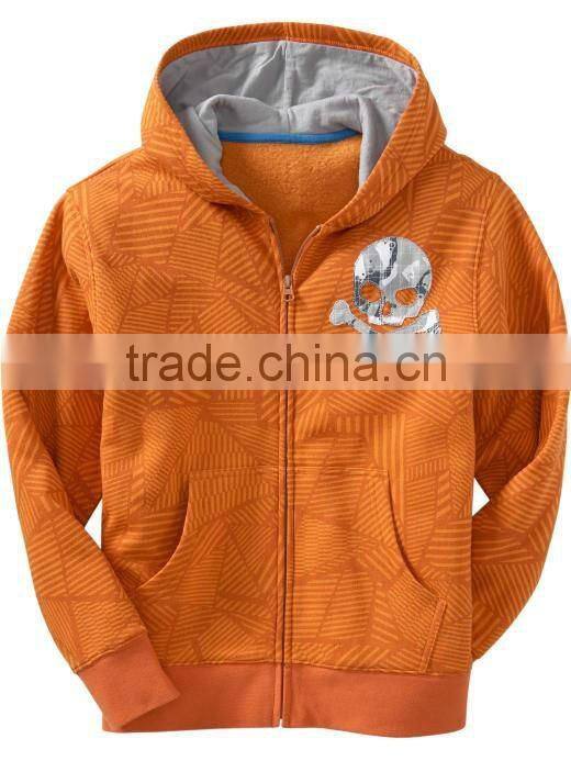 BOYS PRINTED ZIPPER UP HOODIES
