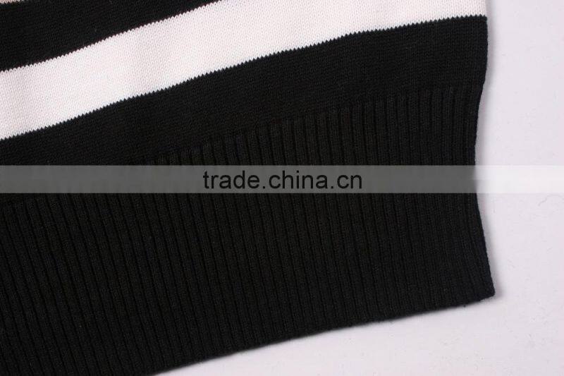 Knitted Mens Black Striped Sweaters