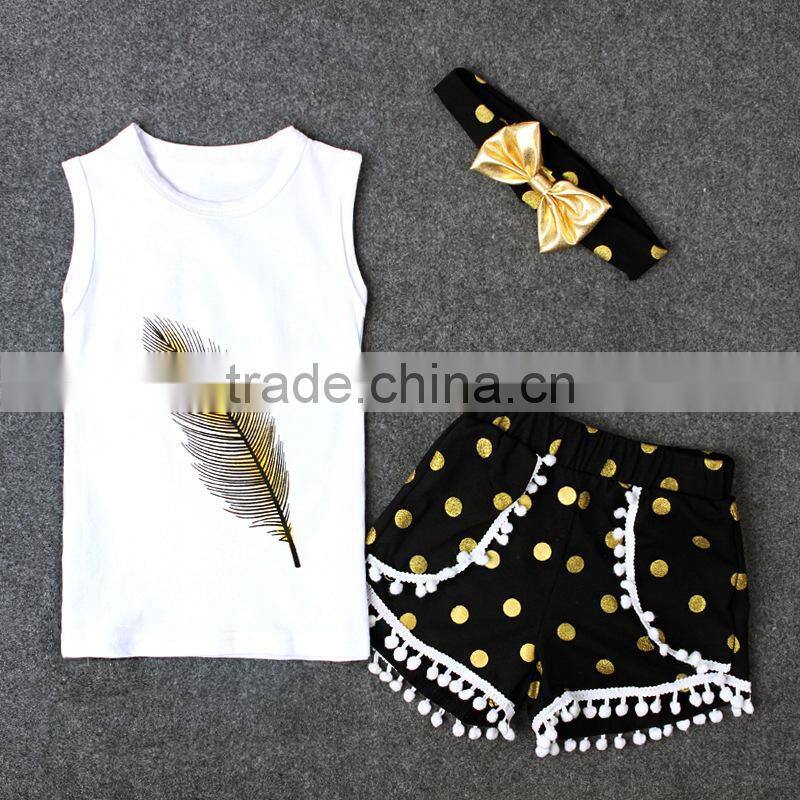 S17447A Hot Sale Summer Girls Outfit 2 Pieces Boutique Clothing Set