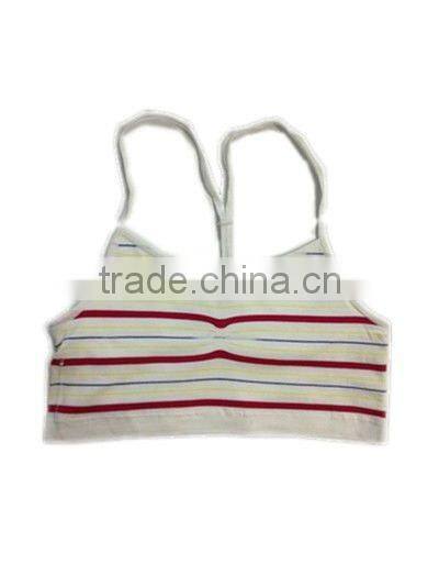 seamless stripe sport tank top cami bra with mesh back and color yarn and princess seams