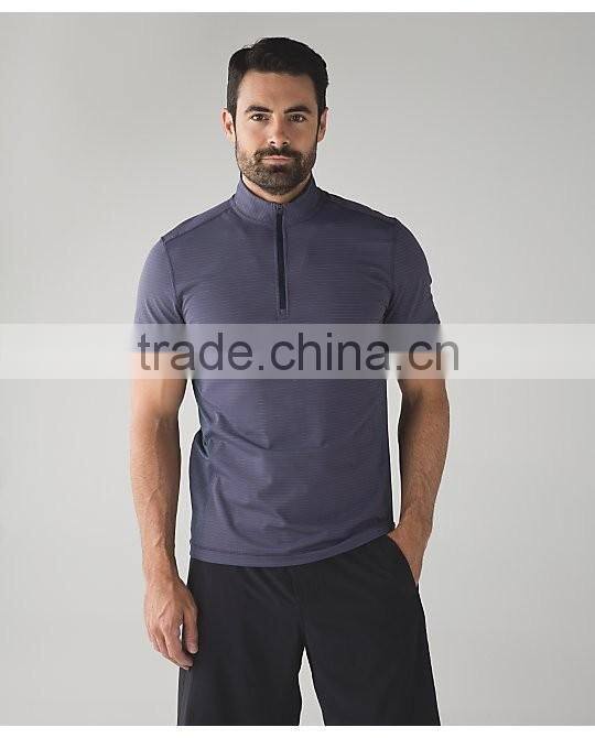 Classical Solid Color Contrast Piping 1/4 Zipped Pullover Sport Sweatshirt