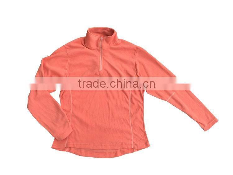 Outdoor sweatshirts custom 1/4zipper pink women fleece coat