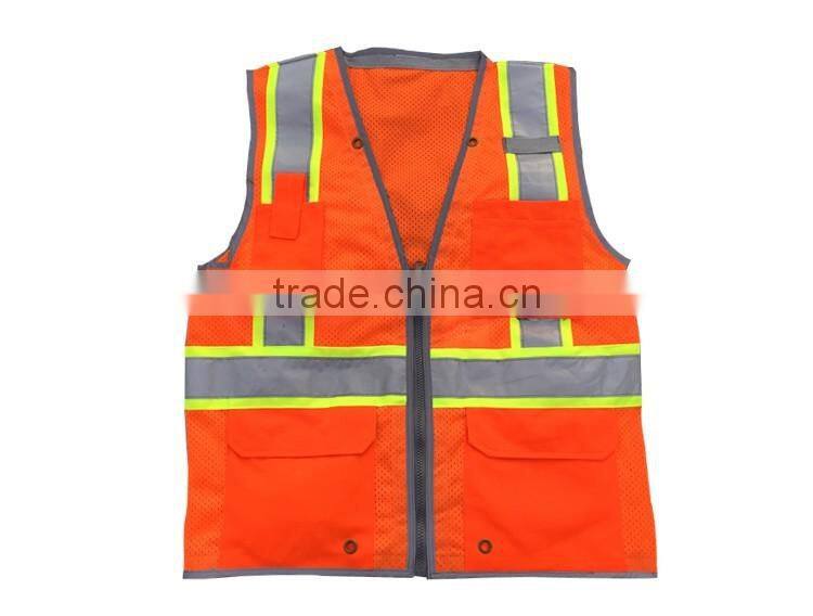 100% polyester safety hi vis sale mesh workwear reflective solid vests
