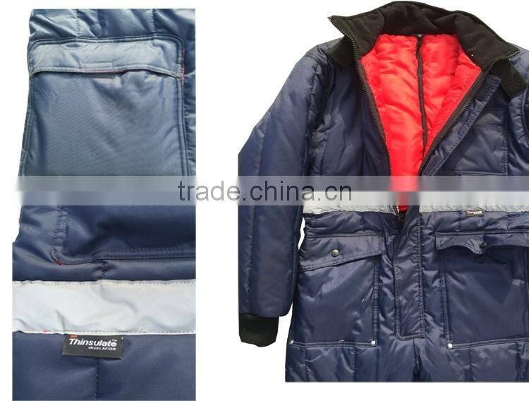 Winter warm cold frozen coverall garment mens safety freezer suit
