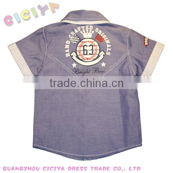 Handsome boys short sleeve design casual shirt for small boys custom wholesale