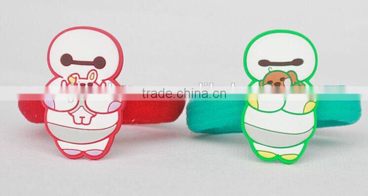 Big hero baymax cartoon characters decorative elastic hair tie for kids