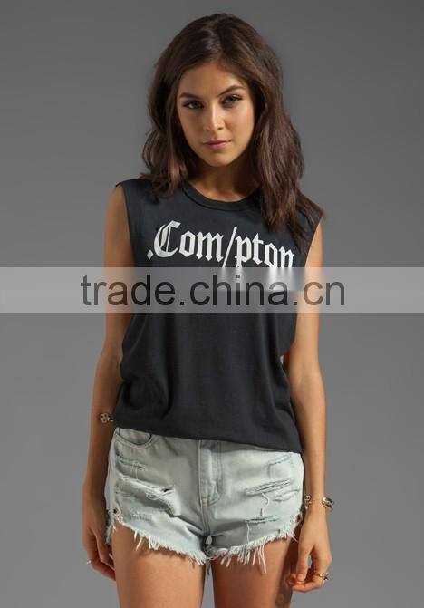 women dance graphic printing tank tops