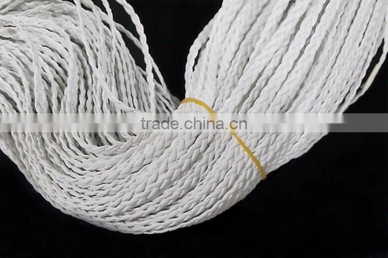 DIY jewelry wire PU leather rope color braided rope wholesale three strands braided 5mm flat leather rope (100 m / roll)