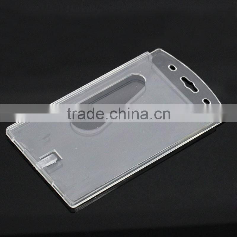 Wholesale 10x6cm Clear Vertical Hard Plastic Business ID Card Holder
