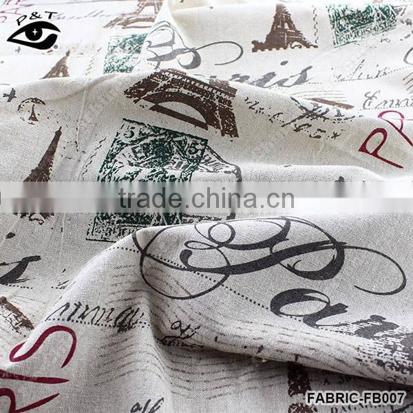 Vintage canvas textile cotton Retro Paris Style Letter Printed Canvas Fabric Linen&Cotton Fabric Household DIY Patchwork Textile