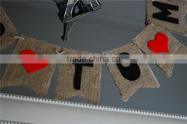 Burlap Felt Rustic Bunting Bridal Shower , bridal shower favors, bridal shower decoration