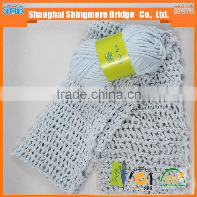Online shopping knitted yarns china supplier cheapest price wholesale oeko tex polyester velvet chenille yarn for knitting scarf