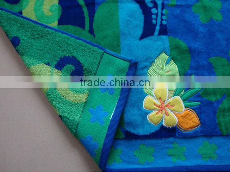 100%cotton high quality famous brand jacquard beach towel