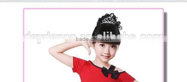 Child Kids Latin Salsa Dance Suit Short Sleeve Dance Costumes For Girls