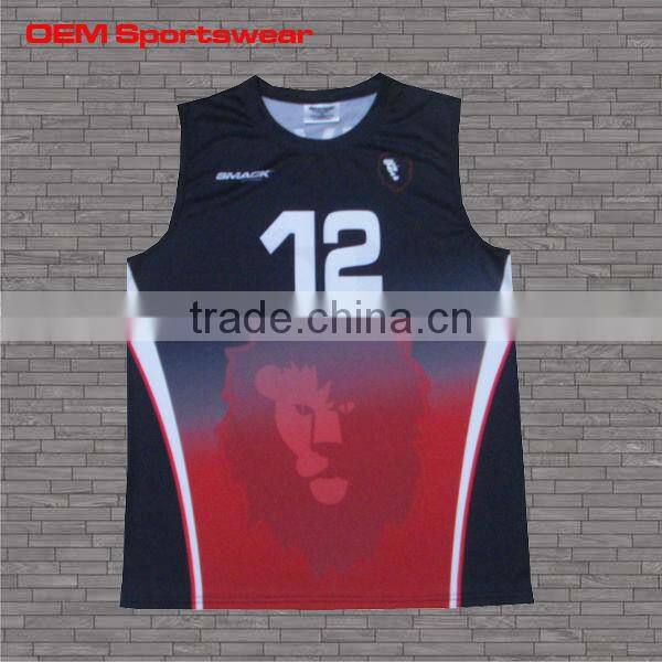 Blue color custom men sublimation printed tank top