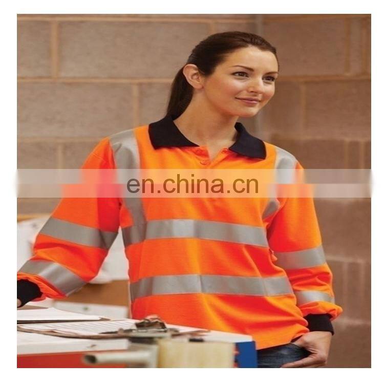 oem hot sale hi vis reflection safety polo shirt with reflective tape in work polo shirts