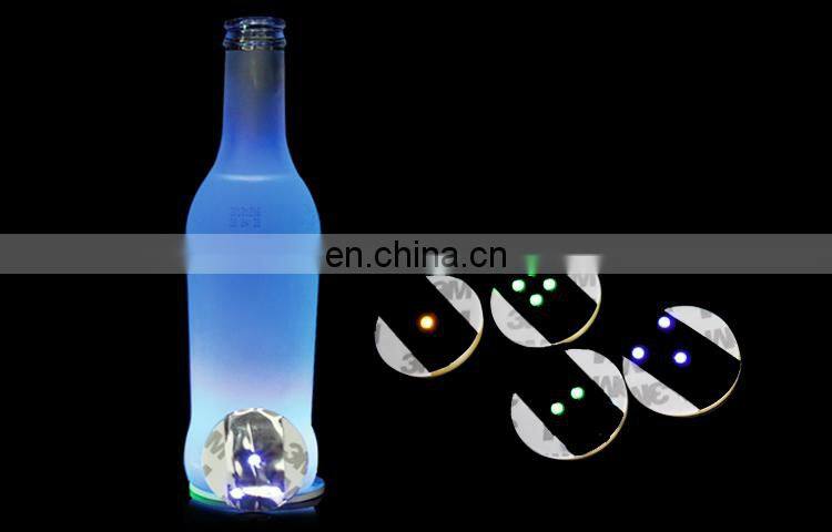 Wholesale Party Item Glow In The Dark Led Bottle Sticker Coaster