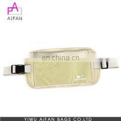 Skin Color Nylon Travel Zipper Hidden Passport Rfid Lady Money Belt