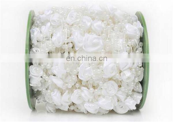 30meters/roll 4mm Handmade Rose Flower Fish Line Garland Hanging Bead Chains Wedding Bridal Hair Accessory