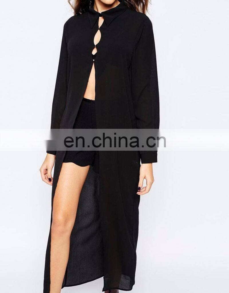 Cool fashion Long sleeves lady causal kimono cardigan in chiffon