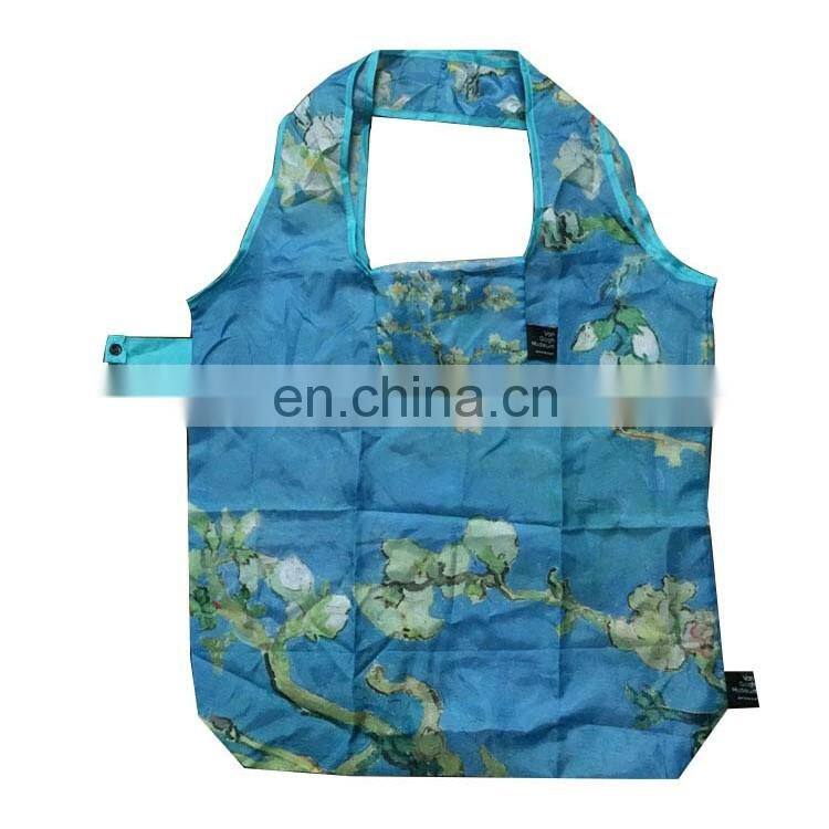 Custom logo printed recycle handle shopping bag foldable
