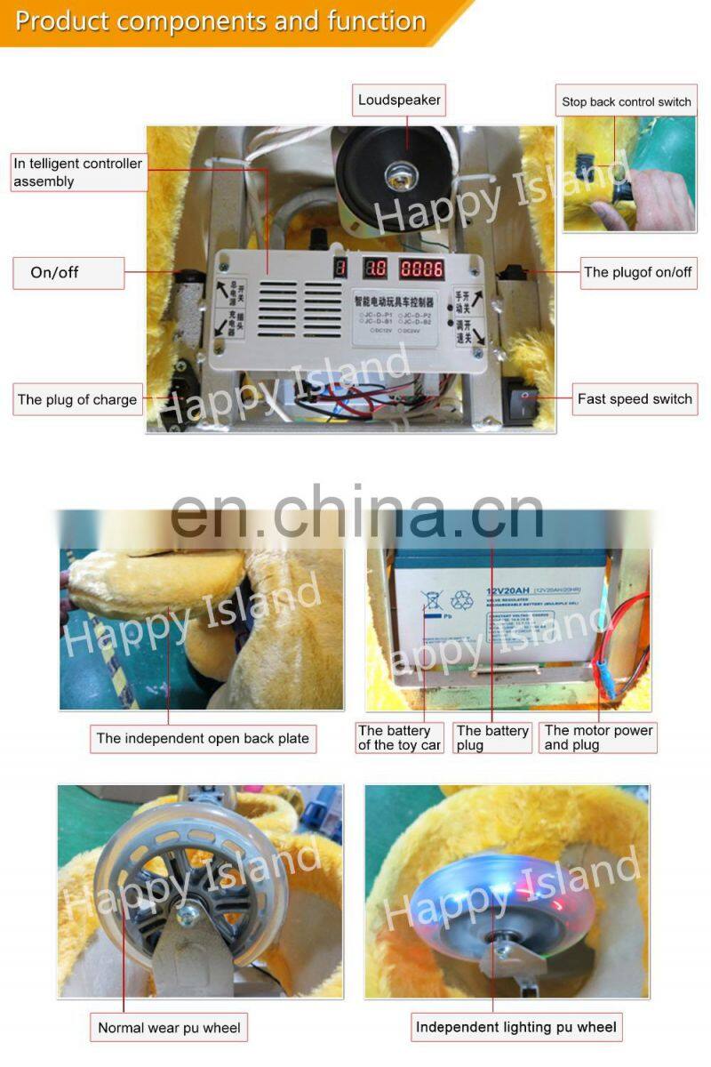 New design!!!HI CE funny electronic ride on horse cars for kids,plush toys animal ride on wheel for park