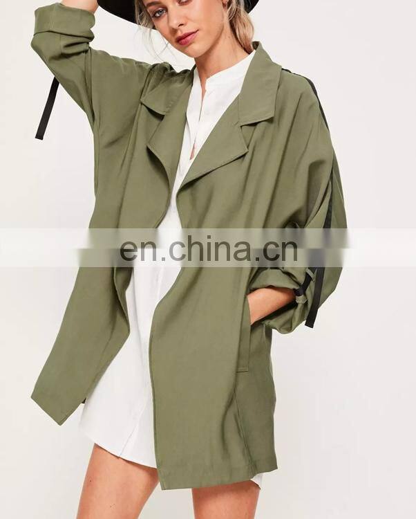Latest fashion Army green parka overcoats woman parka
