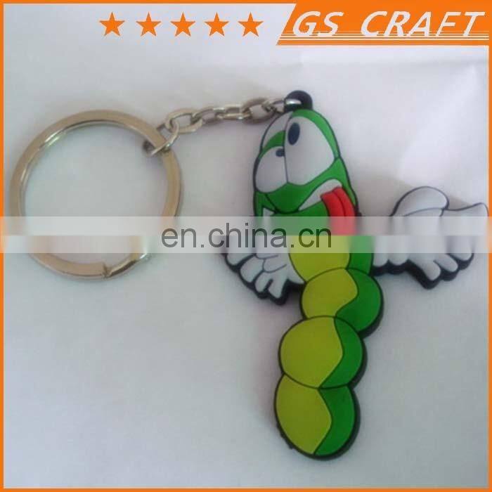 Best selling rubber key chain/rubber souvenir fruit bottle shaped pvc keychain