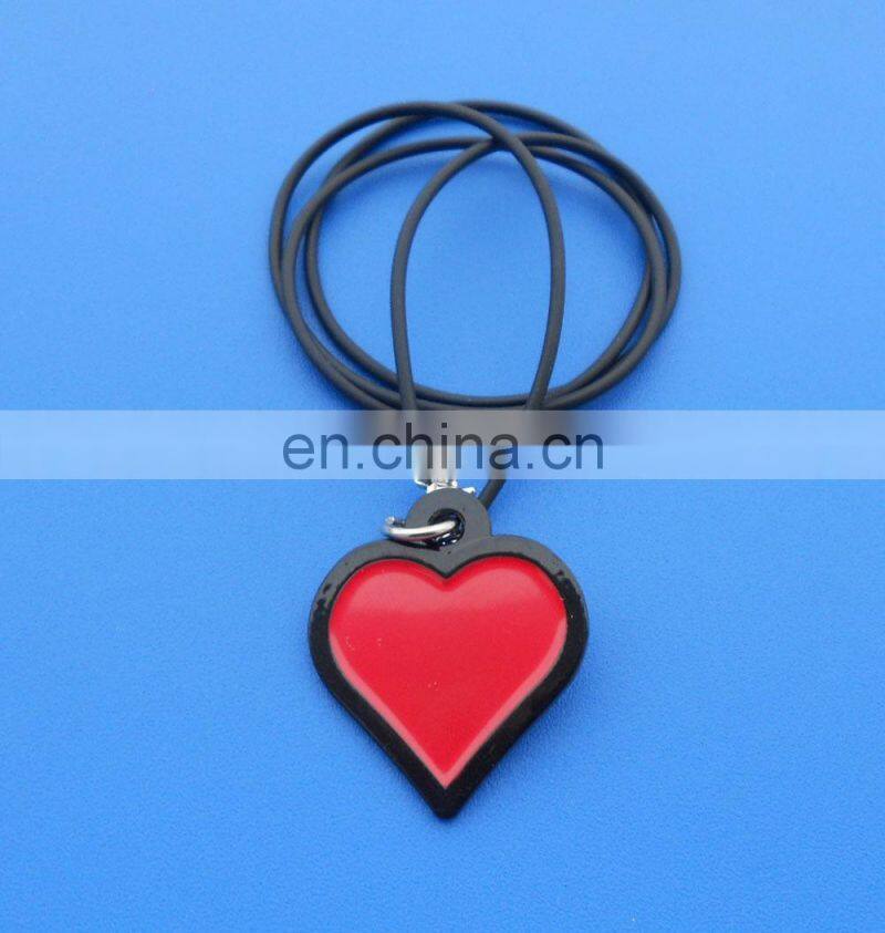 Silver plating flower shape customized printing PANDEMONIUM logo metal necklace