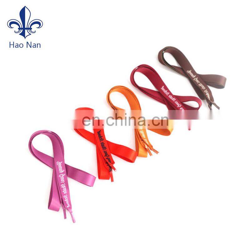 Custom high quality polyester material cheap shoelace with wax