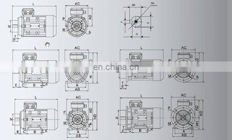 MS-90S-2 1.5KW 3000RPM three phase asynchronous motor electric motor
