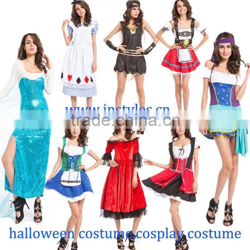 walson sexy costume Women Deluxe Queen Halloween princess Costume Fancy Adult Dress Halloween Partywear outfit