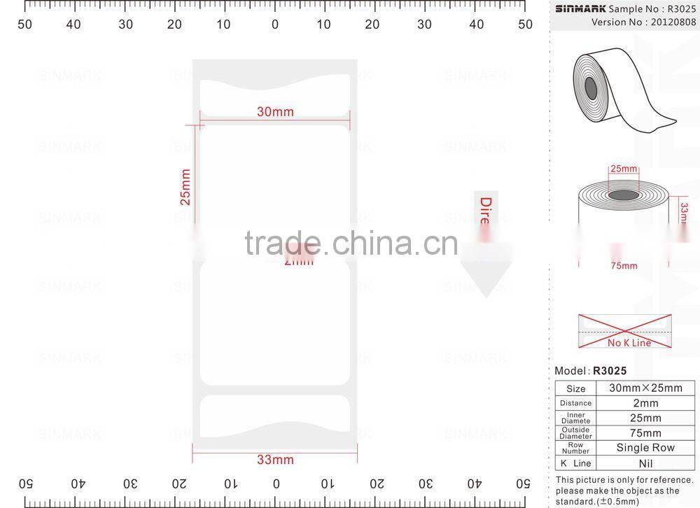 SINMARK R3025. N900 safety adhesive sticker