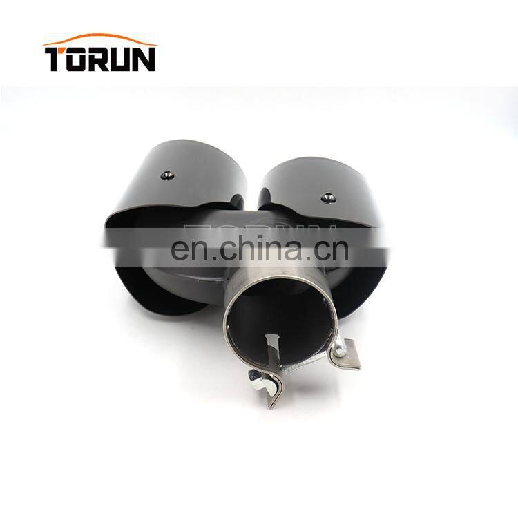 New style Universal carbon fibre chrome exhaust tip for porsche 14-16 Macan Round Chroming Black