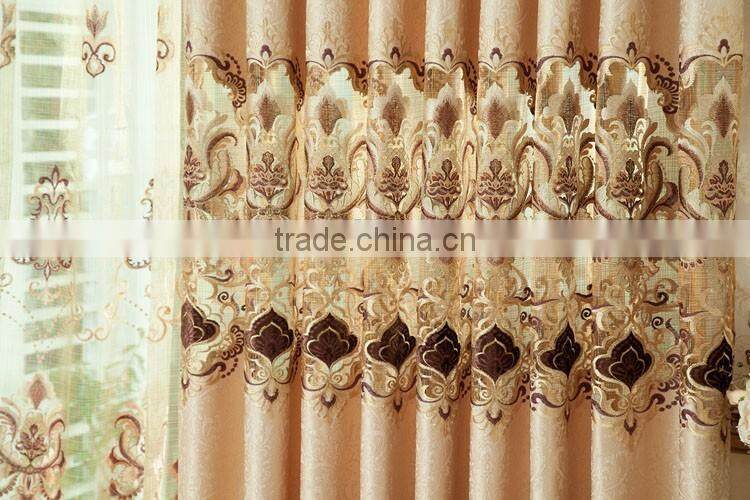Beautiful 100% polyester jacquard linen outdoor balcony curtains