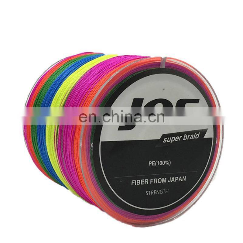 4 Stands JOF PE 300m 500m 1000m fishing Thread china Braided Multicolor Fishing Line