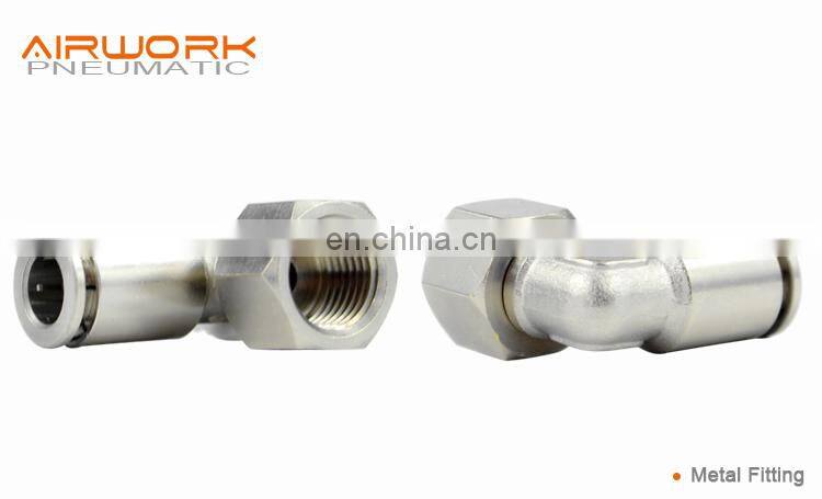 PLF 90 degree elbow 1/2 3/4" female brass stainless steel air hose quick connector air tube pipe fitting 8mm