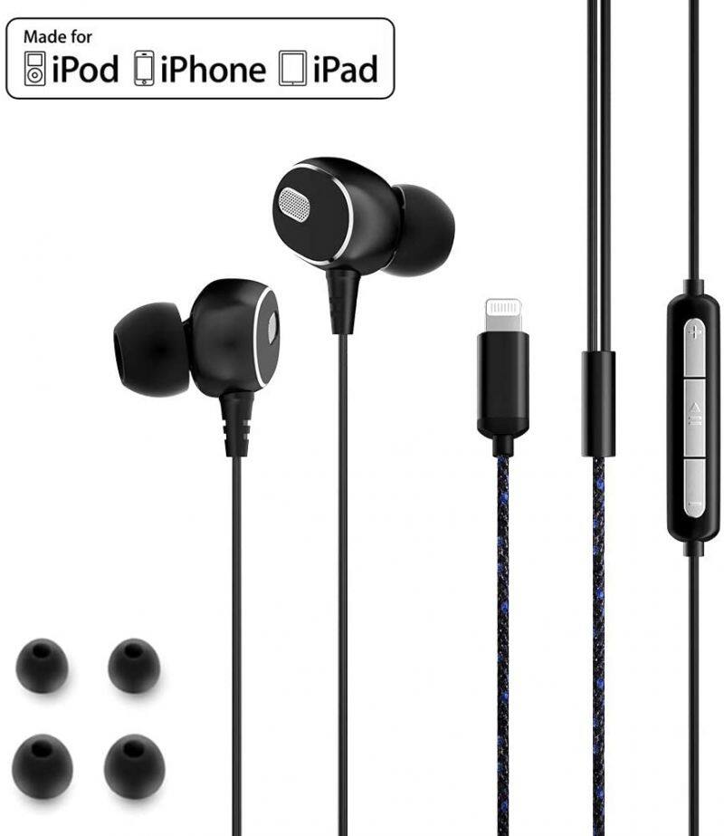 Lighting factory headphones price earphones earbuds for iphone7 MFi certified gaming headset
