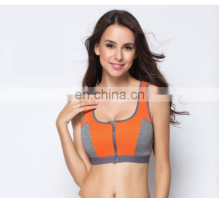 Women Zipper Push Up Sports Bras Running Vest Gym Workout Running Tops Sportswear Yoga Sport Top