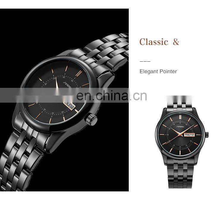Sinobi Charming S9832G/L Trendy Unique With Full Stainless Steel Band Couple Watch Quartz Waterproof Watches