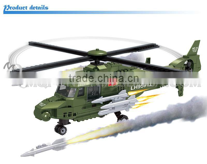 Mini Qute DIY military guided missile helicopter action figures plastic cube building blocks bricks educational toy NO.22513