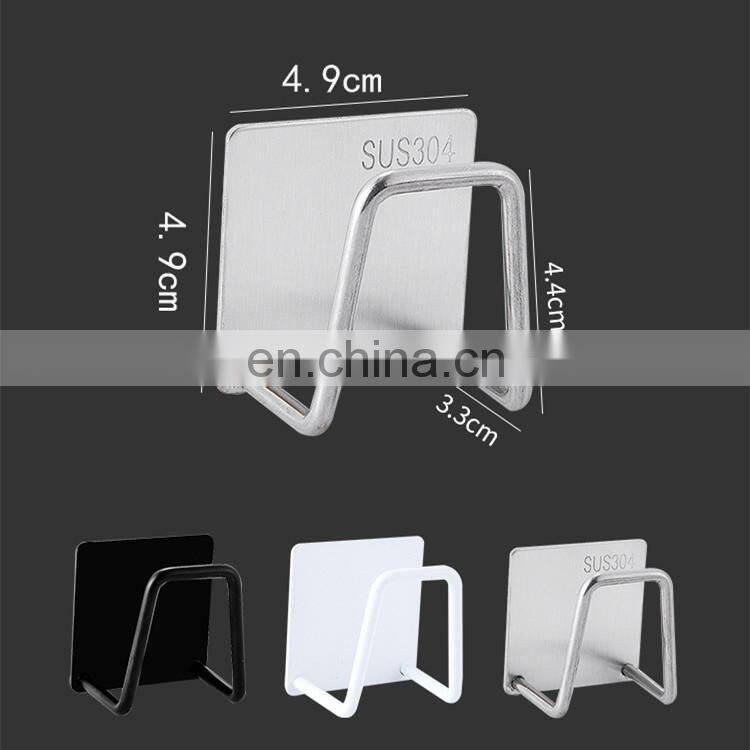 304 Stainless Steel Sink Sponges Holder Self Adhesive Drain Drying Rack Kitchen Wall Hooks Accessories Storage Organizer