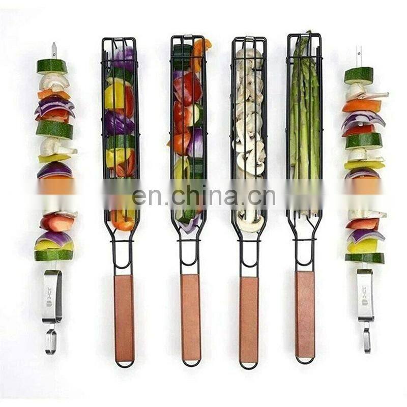 Portable Stainless Steel BBQ Tool Set Grilling Baskets for Fish Chicken and Onion