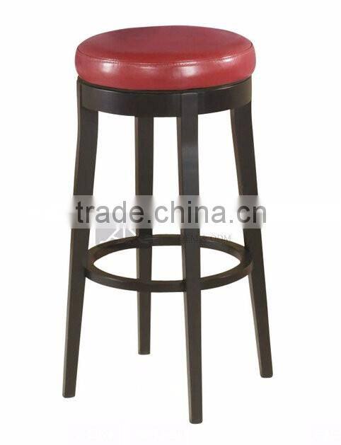 BC-085 Red Color Genuine Leather Bar Stool