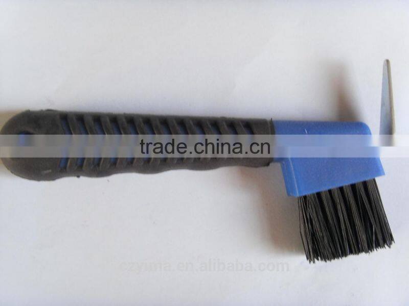 plastic hoof pick with brush/horse grooming