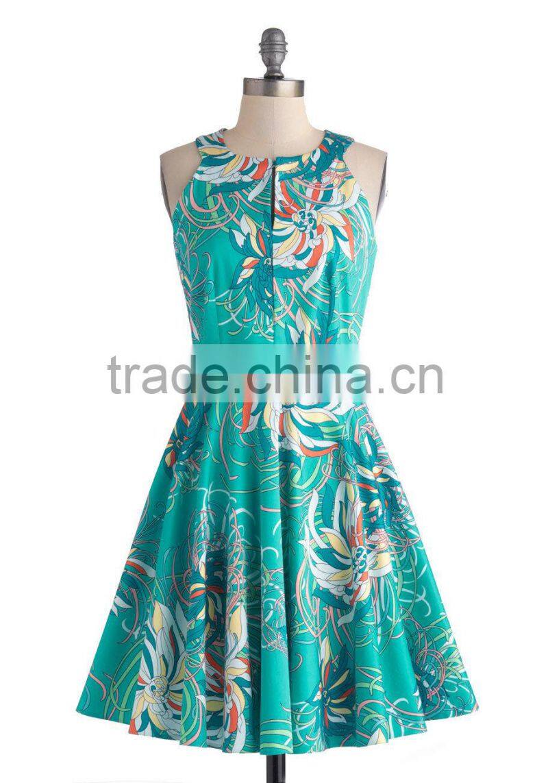 50's Swing Retro Printed Vintage Dress