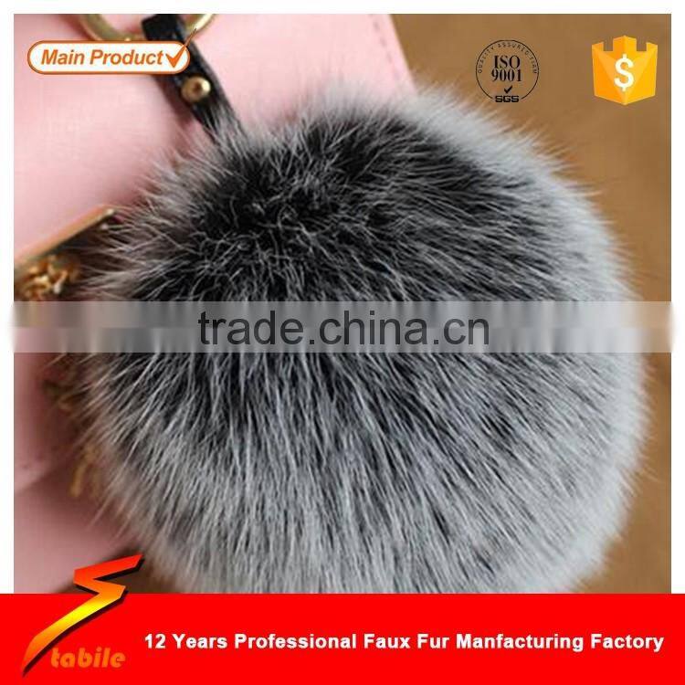 STABILE High quaility fluffy ball keychain pom pom with key chain